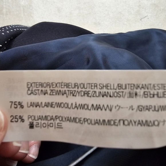 ZARA Woman Bloggers Fave Wool Blend Navy Silver Studded Coat in XS - Picture 13 of 13